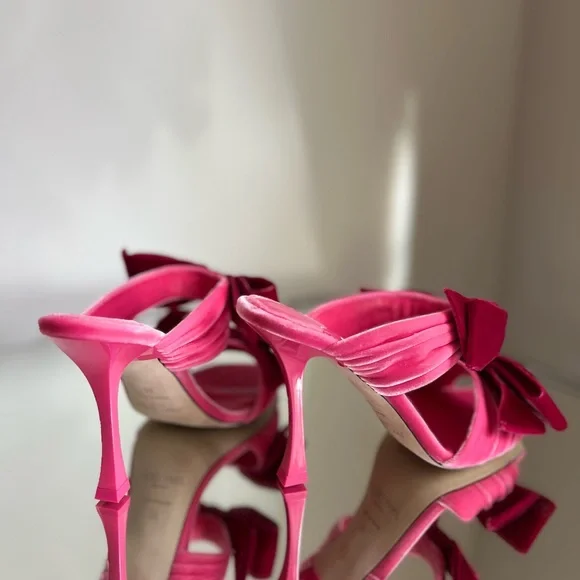New JIMMY CHOO Flaca 100 Bow-Embellished Velvet Mules 36 $1,095 - Picture 9 of 15